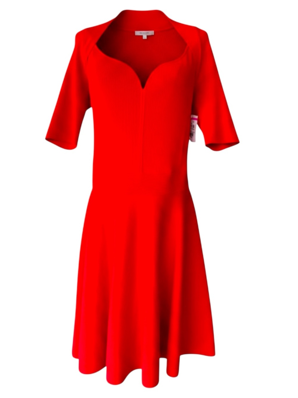 NWT Ted Baker Red Fit and Flare Ribbed Knit Midi Dress Size 6 US 14 Plus Size